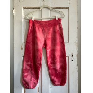 Vintage Wilson Cotton Terry Sweatpants – Pink Tie-Dye – Size Small – Made in USA